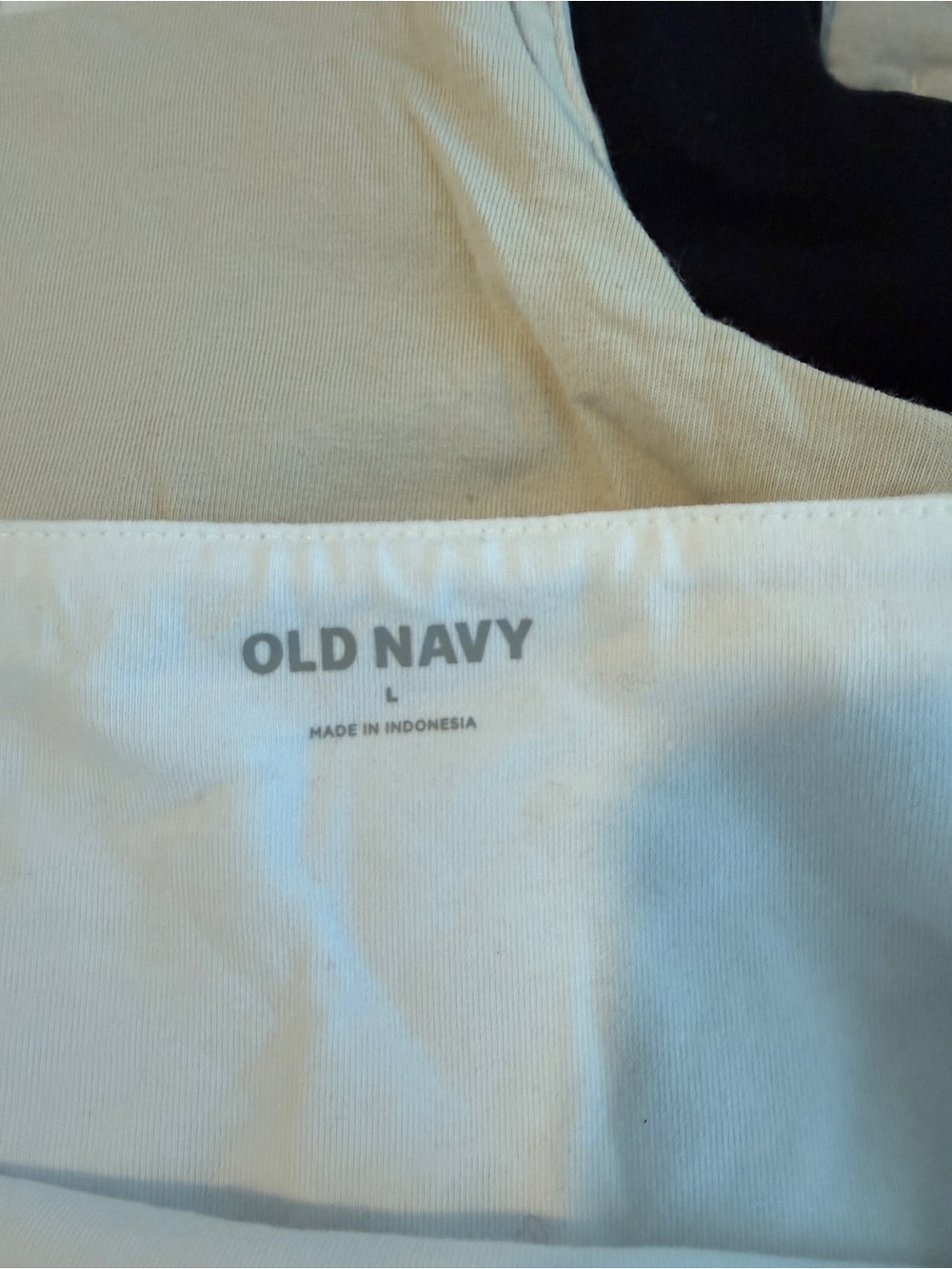 3 Old Navy Square-Neck Bodysuits in White, Black & Beige - Picture 2 of 3